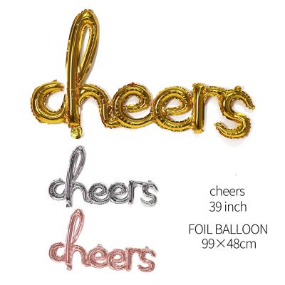 China Glorious Gold United Cheers Letters Helium Foil Balloon Party Decoration Large Cheers Mylar Globos for sale