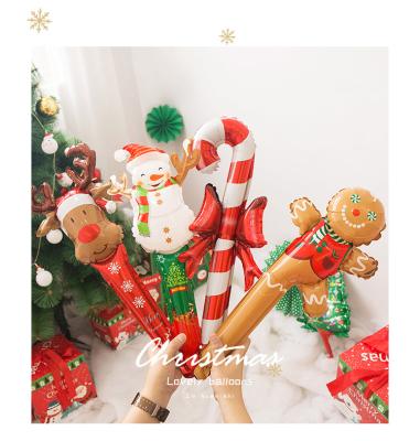 China 2022 Christmas Decoration 24 Inch Cane Balloon X-Max X-Max Handle Balloons Party Decoration Merry Christmas Candy for sale