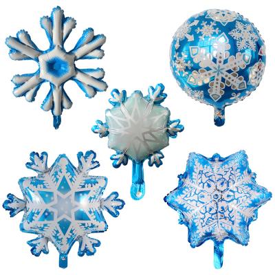 China Glorious Helium Christmas Decoration Snowflake Foil Balloon Winter Snow Christmas Theme Party Decoration Globos for sale