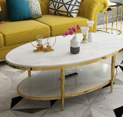 China Marble Convertible Modern Minimalist European Table Design Furniture Living Room Oval Coffee Table for sale