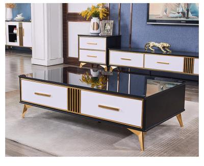 China With Modern TV Power Outlet Cabinet And Coffee Table Sets For Living Room Furniture Storage Cabinet With Drawer for sale