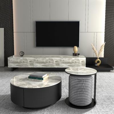 China With high quality modern minimalist coffee table TV cabinet three-piece set of power outlet for sale