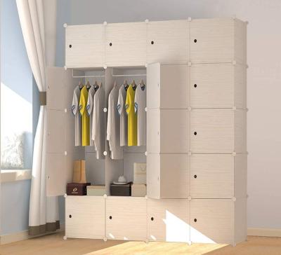 China Factory Wholesale Adjustable (Height) Plastic Diy Cubes Storage Closet Wardrobe For Hanging Clothes for sale