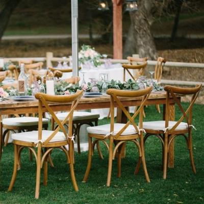 China Modern Wholesale Wooden Cross Back Banquet Wedding Dining Chairs For Events for sale