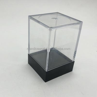 China Board Games Size Custom Logo Clear Plastic Dice Box for sale