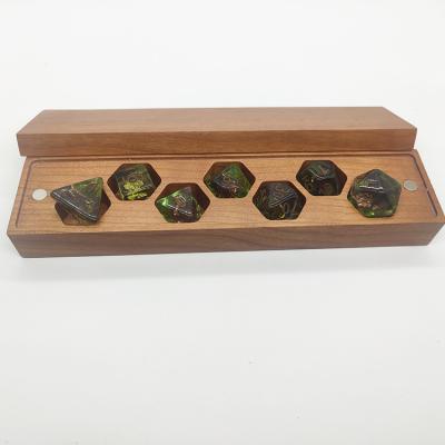 China Board Games Nian Diceworks Rectangle Wooden Dice Box For Storage Dice Board Games Die Cut Case for sale