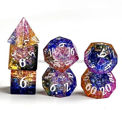 China DND Games RPG Dichroic Prismatic Glass Dice Set dnd d$d Rainbow Dice for sale