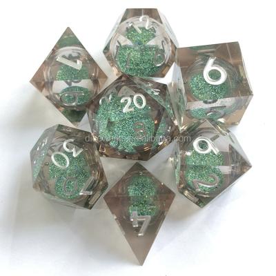 China DND /RPG games/education dies transparent handmade dnd dungeons and dragons edge resin liquid core dies for sale