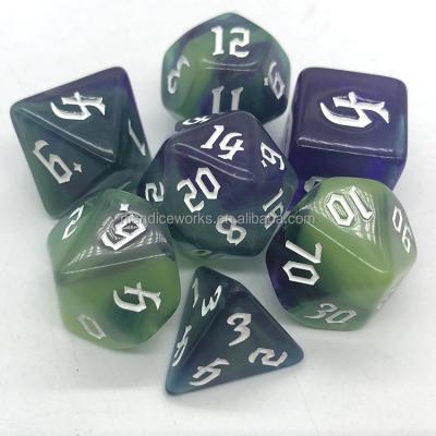 China DND /RPG Games Nian Bulk dnd Color Acrylic Die Set for sale