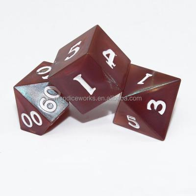 China DND /RPG games Nian diceworks polyhedral chameleon powder dnd dies can be separately purchased low MOQ D20 D10 12 side dies custom made for sale