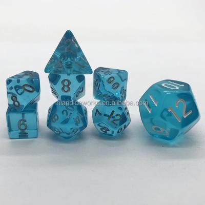 China DND /RPG plastic mini dice sets 8mm custom dnd polyhedral dice set for sale