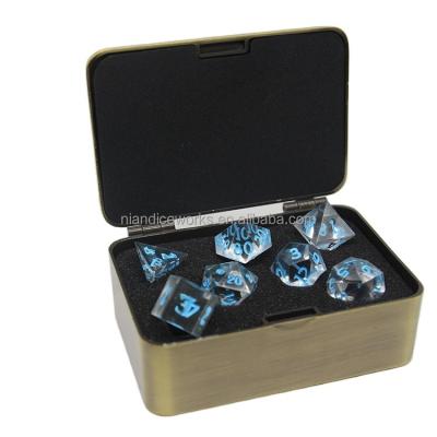 China High quality cube for dnd dice game box custom zinc alloy metal and dice box for sale