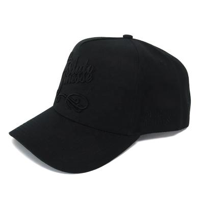 China JOINT Factory Directly Sell 5 Panel Adjustable Hat, 100% Cotton Black Baseball Hat, 3D Embroidery Front Hats Custom Logo for sale