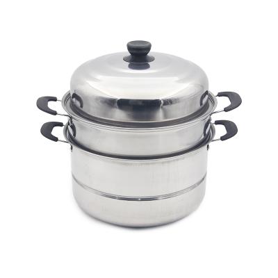 China 2 Tier Stainless Steel Steamer And Sustainable Cooking Pots With Bakelite Handle for sale