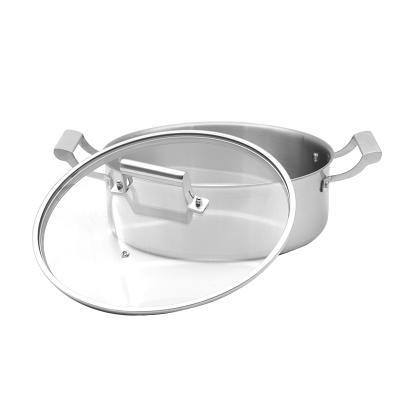 China New Arrival Sustainable Large Capacity 5 Layer Stainless Steel Hot Pot With Glass Lid for sale