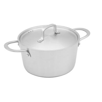 China Sustainable Wholesale Stainless Steel Industrial Cookware 20/22/24 Cm Soup Pot With Glass Lid for sale