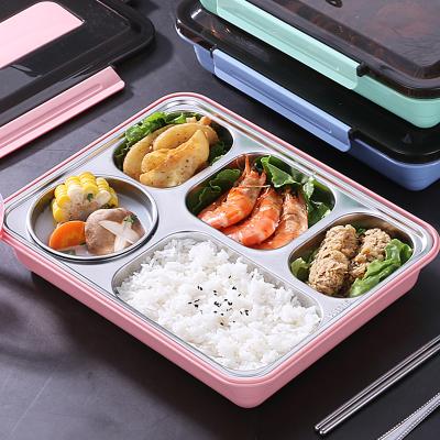 China High Capacity Bento Box Compartment Design Stainless Steel Sealed Lunch Box with Cutlery for sale