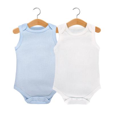 China Newborn Sleeveless 100% Cotton Baby Bodysuit Unisex 100% Cotton Bodysuits 6-24 Months for sale