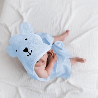 China Best Amazon Elephant Shark Girl Newborn Boy Girl Personalized Soft Organic Hooded Infant Hooded Bath Towel Set for sale