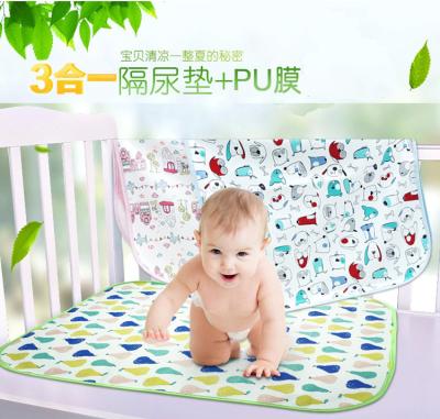 China Baby Urine Waterproof Pad Diaper Mat Bed Cushion Underpad Printed Changeable Washable Waterproof Reusable Bed Pads Baby Urine Pads Tops for sale