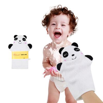 China All Natural Animal Shape Bath Shower Glove For Baby Kids Polyester Very Soft Beauty Glove for sale