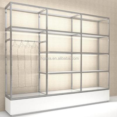 China Steel /Granite Boutique Showroom Stainless Steel Wall Clothing Racks Retail Display Furniture for sale