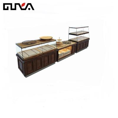 China Customized Glass Display Cabinet Eco - Friendly Bakery Showcase Designs for sale