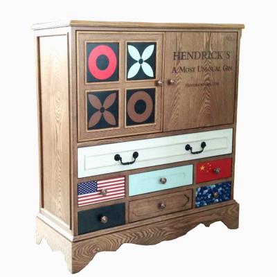 China Wooden Storage Cabinet Vintage Solid Wood Drawer Furniture for sale