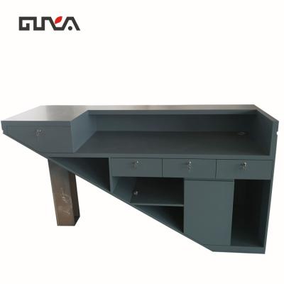 China Modern Furniture Shop Cashier Desk Table Checkout Cabinet Wood Counter for sale