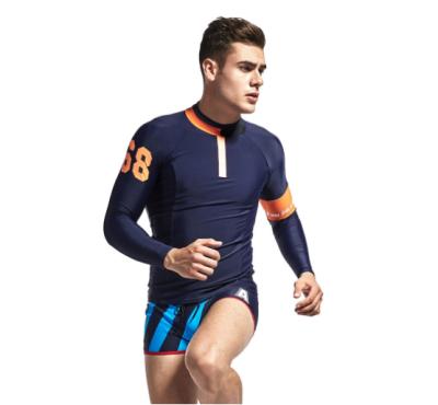 China Antibacterial Men's Sport T-shirt Tight Top Swimwear Thin Wetsuit Swimwear Swimming Diving Tops Windsurfing Surfing for sale