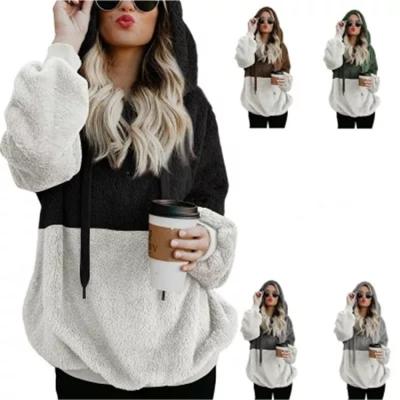 China Amazon Sale Autumn And Winter Fashion Stitching Pullover Warm Breathable Designer Sweater Hoodies for sale