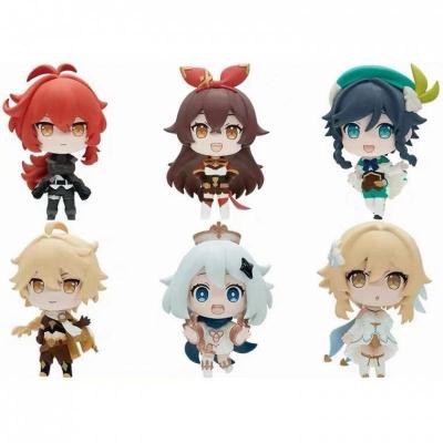 China Cartoon Toy 6 Pcs/Stand Toy Gift Paimon Venti Klee Decoration Doll PVC Model Of Fate Game Genshin Impact Action Number Q Version for sale