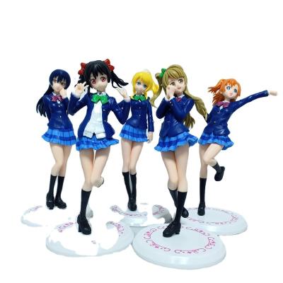 China Cartoon Toy 5 Pcs/Stand Toy Gift Live Action Figure Love Live Anime Fate Japanese Style Big Size Decoration Doll PVC Model for sale