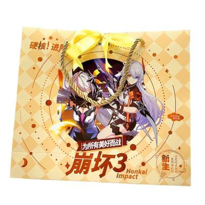 China Anime Honkai Impact 3 Lucky Gift Bag Shopping Hand Paper Bag Toy With Postcard Poster Bookmark Pen Sticker Gifts for sale