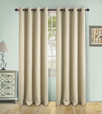 China 100% Blackout Polyester 210gsm Blackout Single Curtain With 85% Shading Window Curtains For Living Room for sale