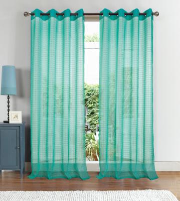 China Sheer Merchandise 80gsm Sheer Plaid Trolley Curtain Window Curtains And Drapes Wholesale With Grommets for sale