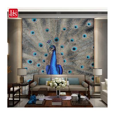 China Modern style 3d peacock open coated environmental minimalism wallcovering for home decor for sale