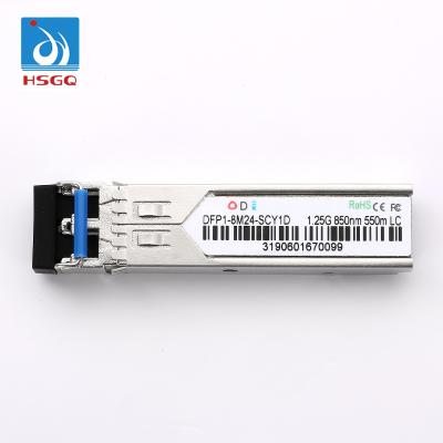 China Duplex 850NM SFP 550M RJ45 SFP Duct VCSEL Laser Copper 1.25G WDM GE Transceiver MMF Module Multi Mode Dual Fiber SFP 550M 1.25g LC for sale