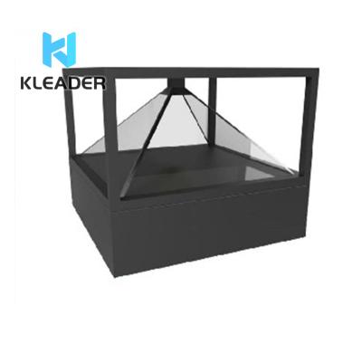 China Hologram Glass 180 Degree Hologram Box Holographic Showcase 3d Display For Advertising Pyramid Display Cabinet for sale