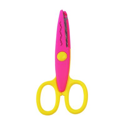 China Mini Paper Cutting Lace Handle Craft School Safe Stainless Steel Decorating Plastic Scissors For Kid for sale