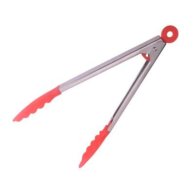 China Amazon Sustainable Hot Sale Nylon Food Staple Tongs With Stainless Steel for sale