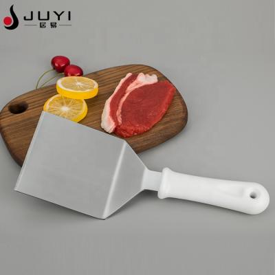 China Viable Multifunctional BBQ Metal Shovel Cook Metal Kitchen Scraper With Plastic Handle for sale