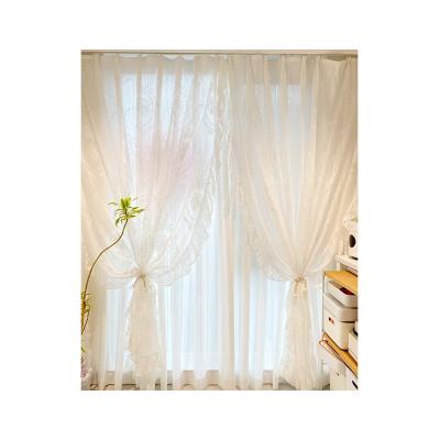 China Flame Retardant Popular Products Refine Simple Sheer Tulle Lace Curtains Decorative Living Room Bedroom for sale