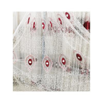 China Wholesale Flame Retardant European White Tulle Drapes Style Embroidered Gauze Drapes Brand New Drapes for sale