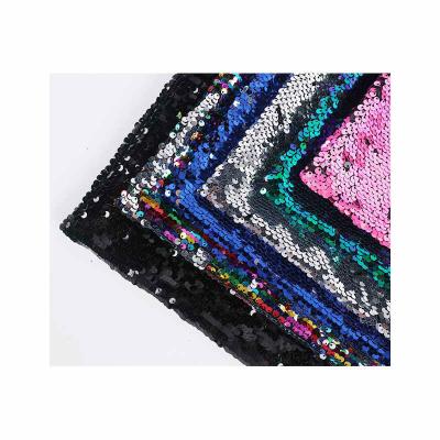 China Breathable Wholesale Luxury Custom Made Sequin Embroidery Fabric High End Fashion Dress Polyester Fabric for sale