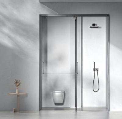 Chine Salle de douche en forme de T, verre trempé, aluminium, écran coulissant à vendre