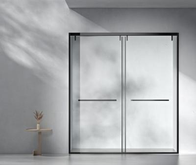 China Stainless Steel, Bathroom Shower Room,Double Sliding Door, Slider Door,Matt Balck for sale