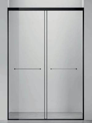 China Stainless Steel,Bathroom Shower Room,Double Sliding Door,Matt Black for sale