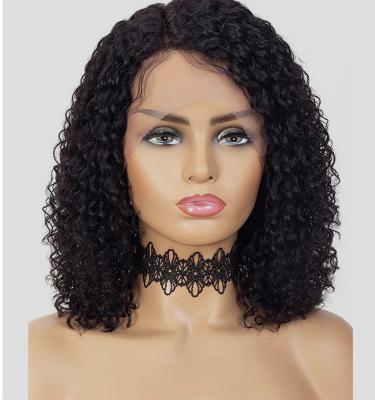 China Body Wave Wholesale HD lace part 150% density Brazilian short hair Bob curly hair wig is suitable for colored African girls to wear wigs for sale