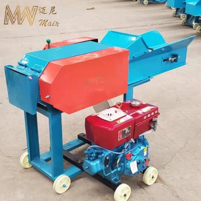 China Factory Directly High Quality Straw Crusher Animal Feed Processing Chaff Cutter 3.8T diesel engine 12hp For Agriculture Te koop